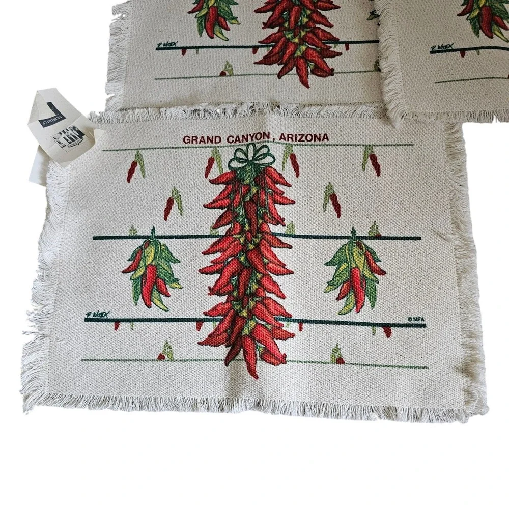 Museum‎ Fine Arts Boston Placemats Grand Canyon Arizona Chili Peppers Set 4 NWT